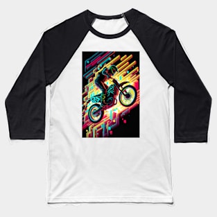 Cyber Future Dirt Bike With Neon Colors Baseball T-Shirt